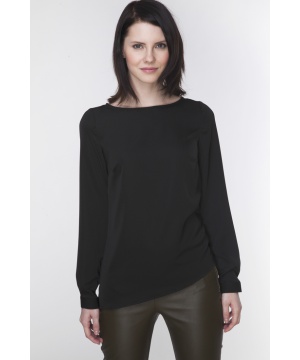 Асиметрична блуза в черен цвят от Ambigante