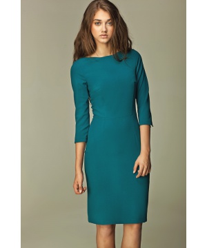 Елегантна рокля в лазурна синьо-зелена гама от Nife