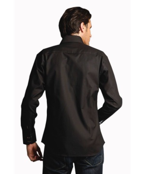 Памучна риза в черен цвят с контрастни детайли от Gazoil