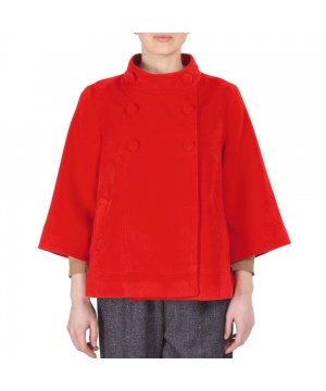 Стилно късо палто в червен цвят от Fever London