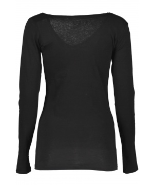 Черна дамска блуза от Guess Jeans  с принт и блестяща апликация