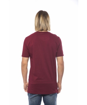 Памучна тениска в цвят бордо от Trussardi