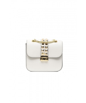 Малка дамска чанта в бял цвят от Trussardi