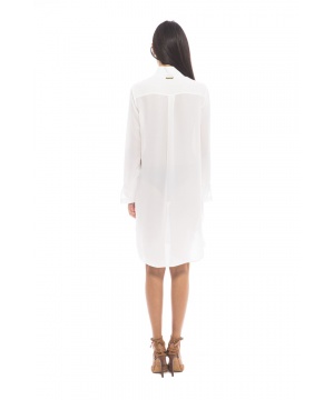Ефирна макси дълга риза в бяло от Trussardi