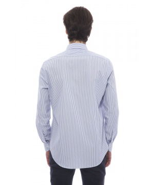 Памучна риза от Trussardi с райета в синьо