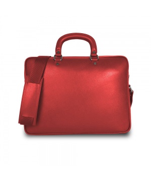 Кожена бизнес чанта в червен цвят от Jonn Fish