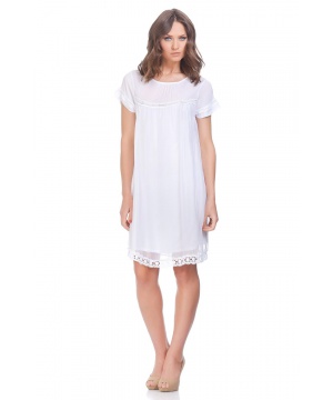 Копринена рокля в бял цвят от Laura Moretti