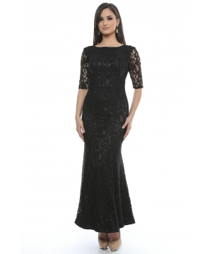 Елеантна дълга рокля в черен цвят от Giorgal
