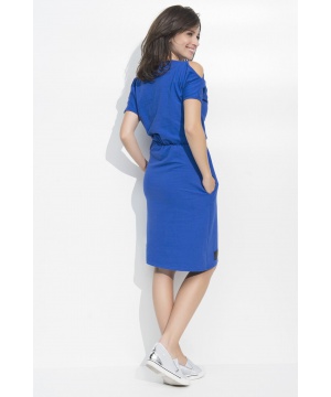 Синя рокля с ластик от Numinou