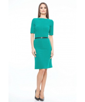 Къса рокля в зелен нюанс от Lisa Moretti с изчистен дизайн