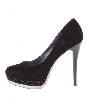 Черни обувки на висок ток от 1to3 с блестящи детайли