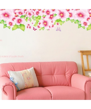 Стикер за стена с флорални мотиви в розова гама от Ambiance