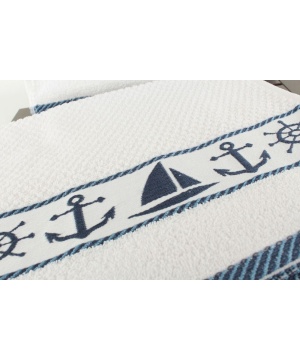 Комплект кърпи 6 броя от Saheser в бяло с морски мотиви