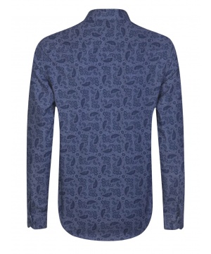 Риза в индигово синьо с принт от Sir Raymond Tailor