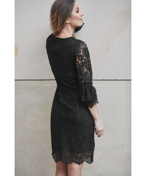 Дантелена рокля в черен цвят от La Aurora