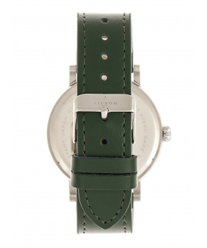Часовник от Elevon в сребристо със зелена каишка