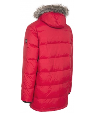 Дълго зимно яке с качулка от Trespass в червен цвят