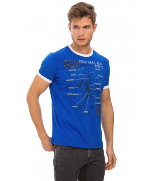 Тениска с принт от Galvanni в син цвят