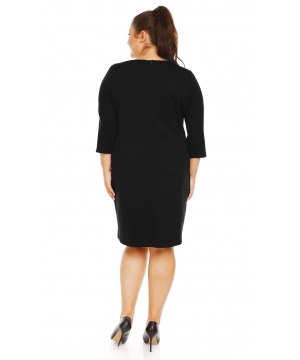 Стилна права рокля в черен цвят от Lental