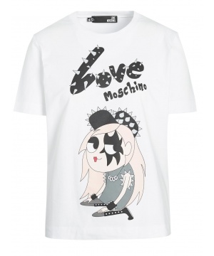 Тениска с принт от Love Moschino в бял цвят