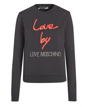 Пуловер в черен цвят с принт от Love Moschino