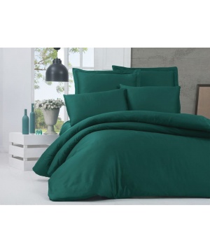 Сатенен спален комплект от Victoria в зелен цвят