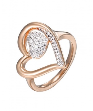 Сърцевиден пръстен в розово златисто от Pierre Cardin