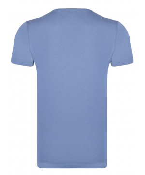 Тениска в индигово синьо с червено лого от Giorgio Di Mare