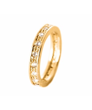 Златист пръстен с бели кристали Swarovski от Destellos