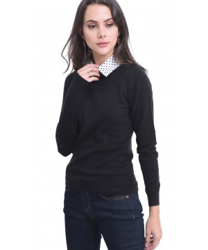 Дамски пуловер в черен цвят от William de Faye