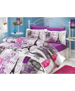 Спален комплект Hobby в лилава гама с френски мотиви