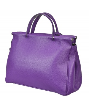 Елегантна кожена чанта в лилав цвят от Bosccolo