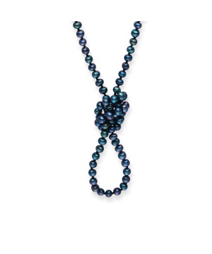 Колие с перли от Nova Pearls Copenhagen в син цвят