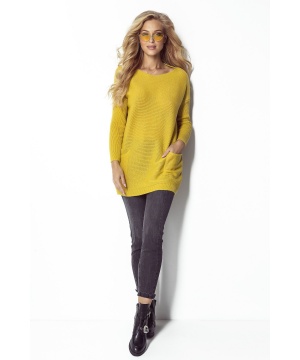 Пуловер от fimfi в жълто