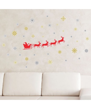 Коледен стикер за стена Дядо Коледа и шейната от Walplus