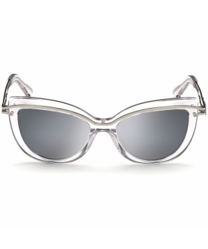 Дамски слънчеви очила в сребристо с прозрачни рамки