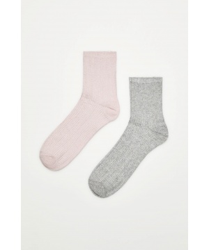 Дамски чорапи (2 чифта) в розов и сив нюанс