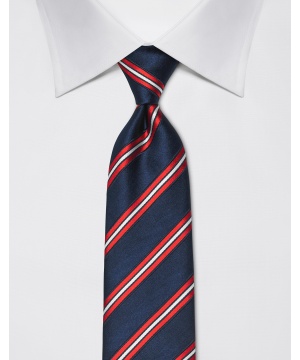 Вратовръзка в червено и тъмно синьо