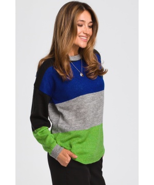 Пуловер с многоцветен принт