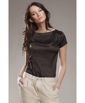 Дамска блуза с къси ръкави от Nife в черен цвят