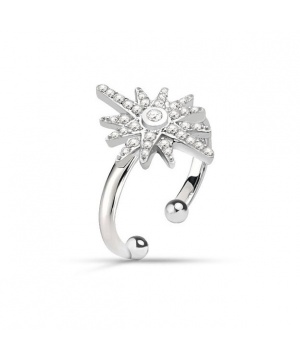 Дамски пръстен в сребристо с кристални камъчета