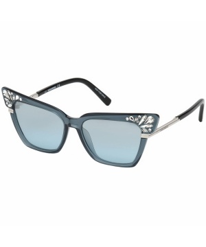 Дамски слънчеви очила в син, сребрист и черен нюанс DQ0293 84X 55