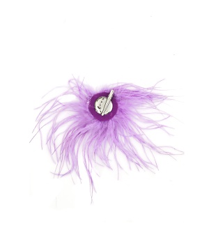 Пухена брошка с дълги и фини пера от Tantra в пурпурен цвят