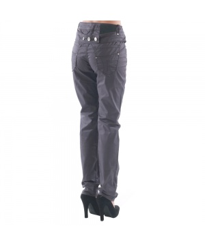 Дамски памучен панталон от Fornarina в тъмнолилав нюанс