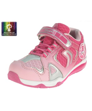 Детски спортни обувки Beppi в розово и фуксия със светещи акценти