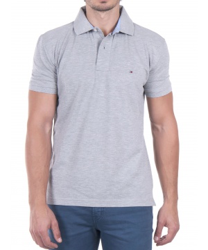 Мъжка поло тениска от Tommy Hilfiger в сив цвят