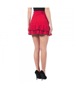 Къса пола в червен цвят с волани от Miss Sixty
