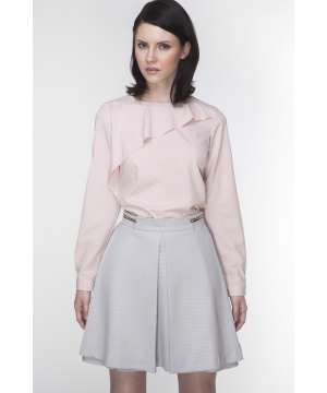 Розова блуза с асиметричен волан от Ambigante