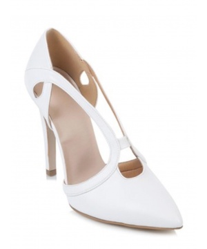 Елегантни обувки на висок ток в бял цвят от Izalora