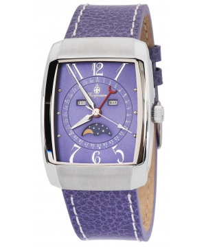 Стилен часовник Burgmeister в синя гама с кожена каишка